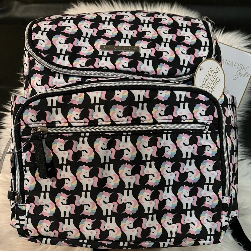 Banana fish unicorn diaper bag 15” NWT